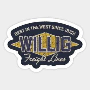 Willig Freight Lines 1923 Sticker